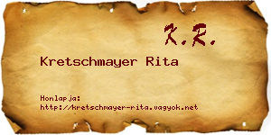 Kretschmayer Rita névjegykártya